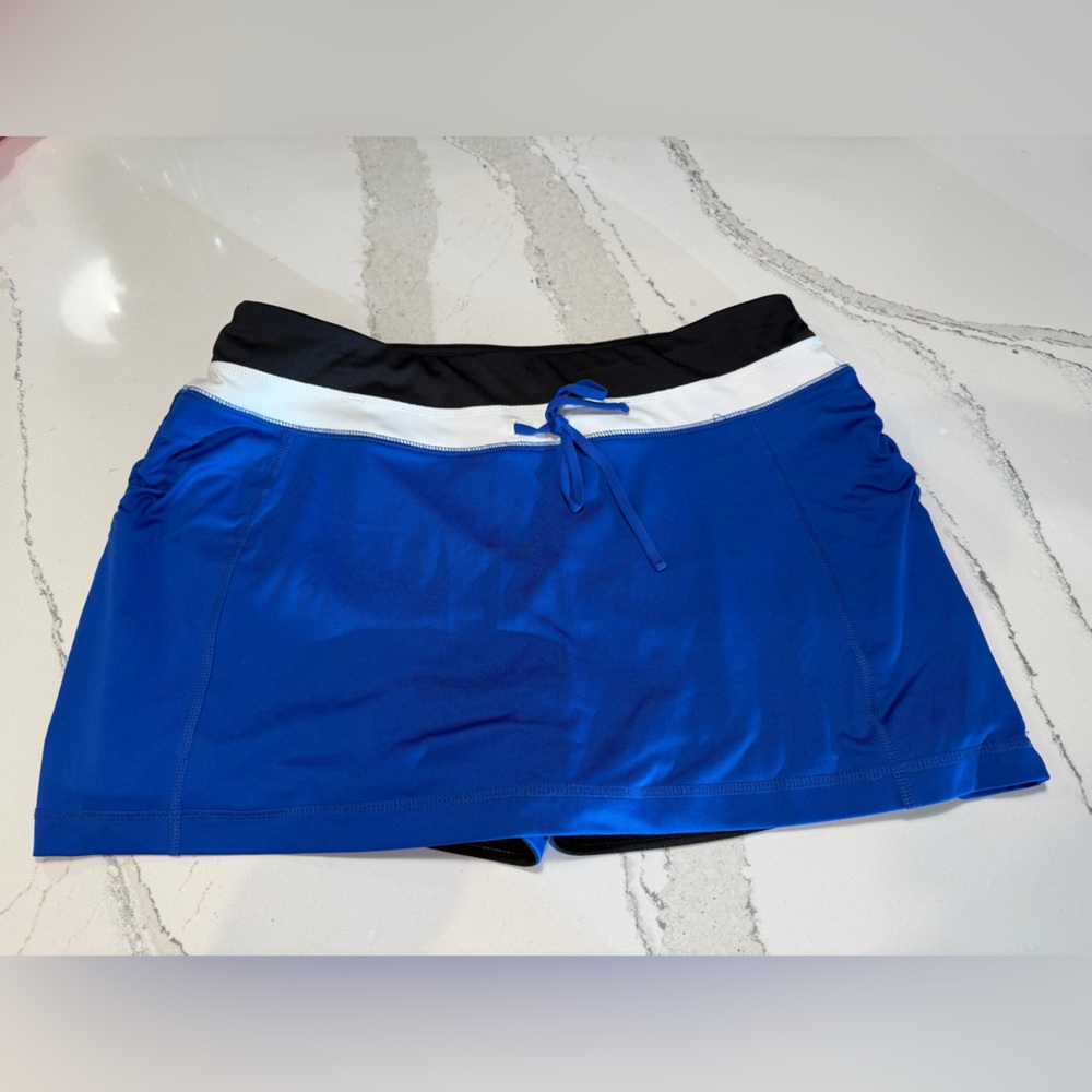 Tek Gear activewear royal blue with striped waistband skirt Size Large